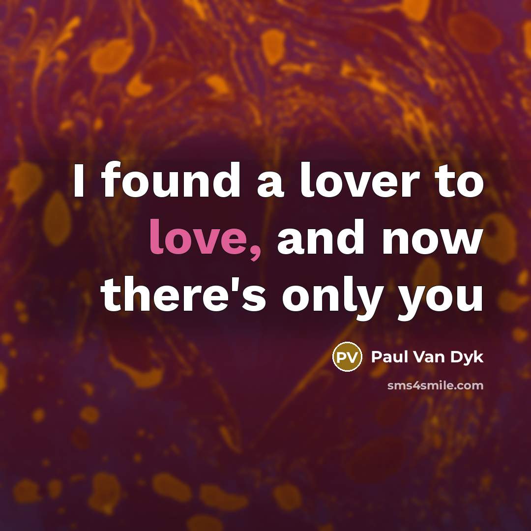 “I found a lover to love, and now there's only…” quote by Paul Van Dyk