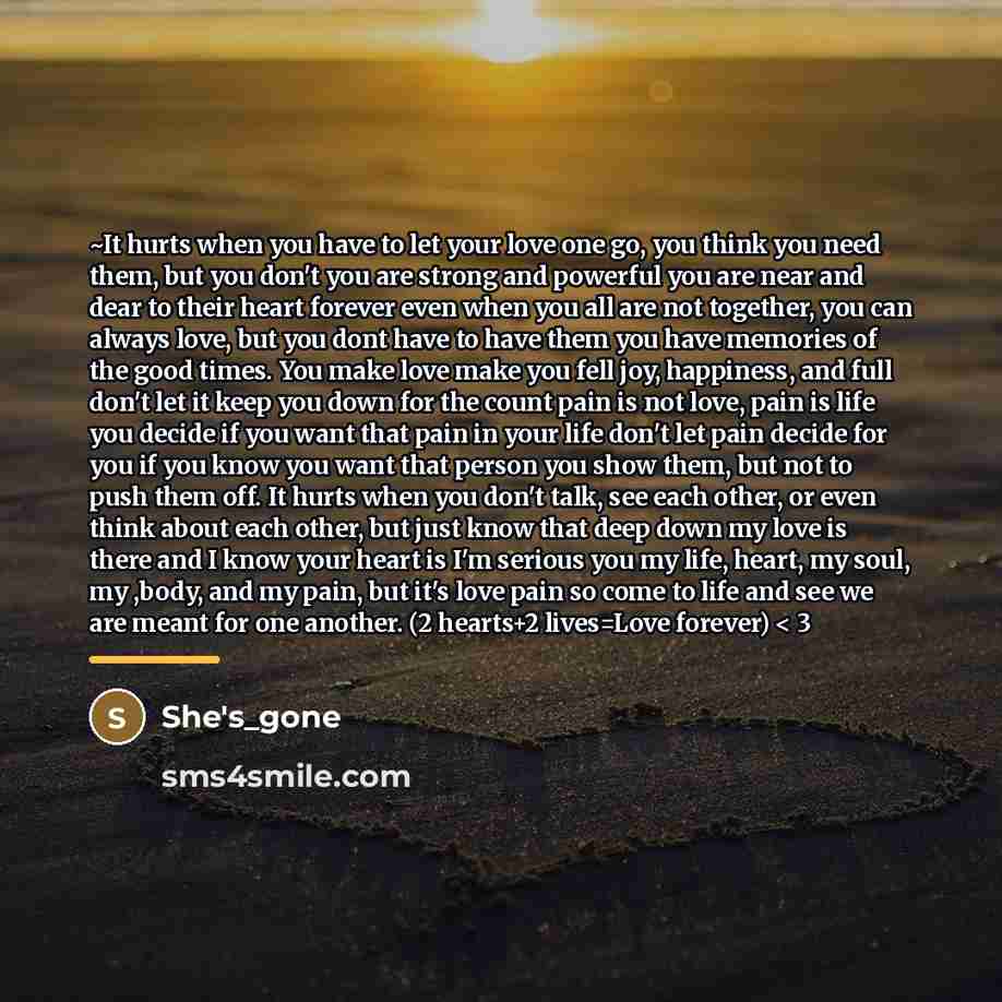“~It hurts when you have to let your love one…” quote by She's_gone