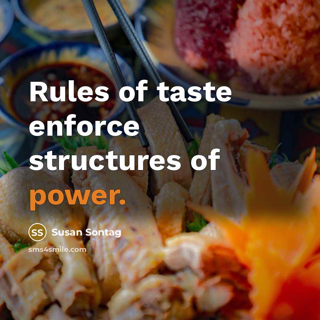 “Rules of taste enforce structures of power.…” quote by Susan Sontag