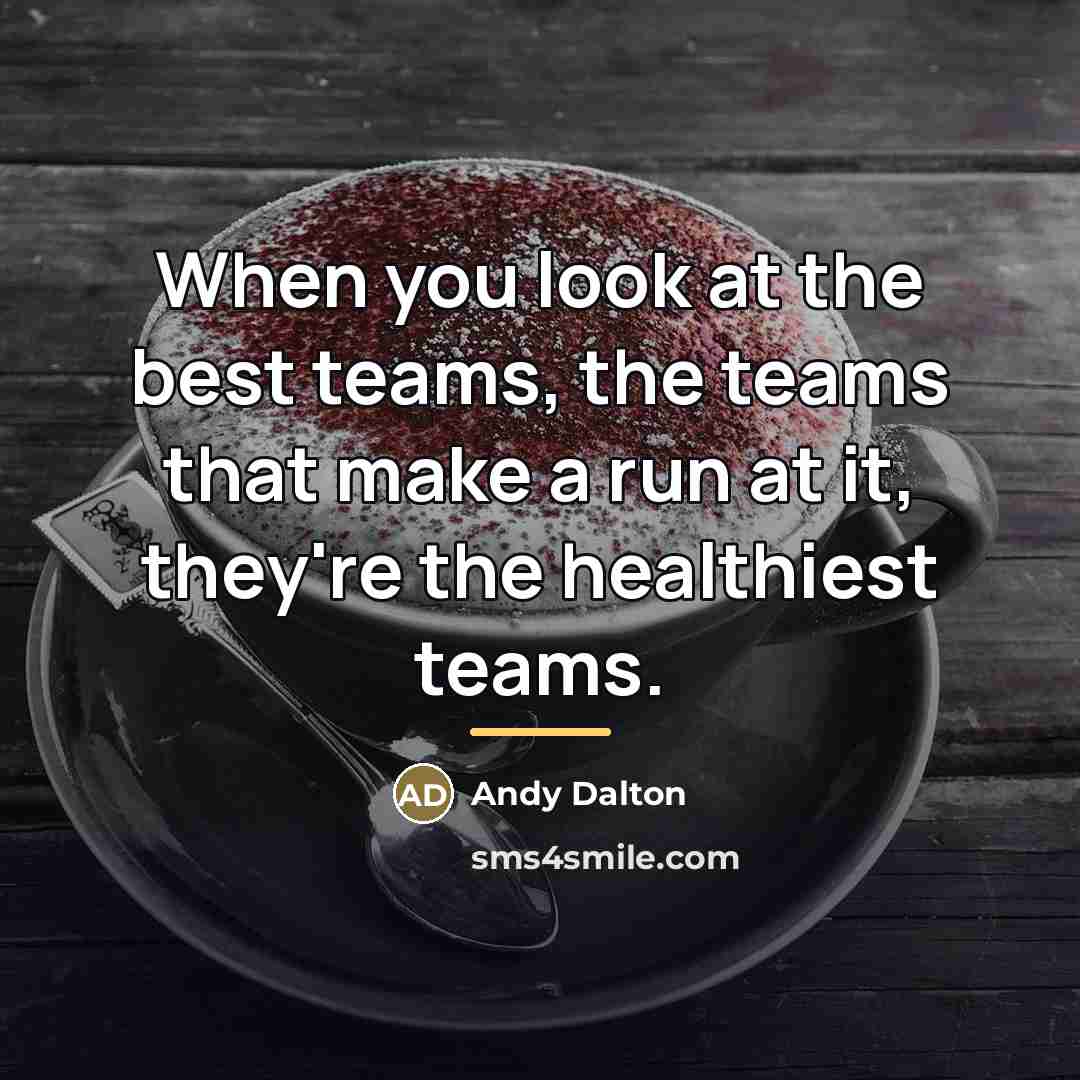 “When you look at the best teams, the teams that…” quote by Andy Dalton