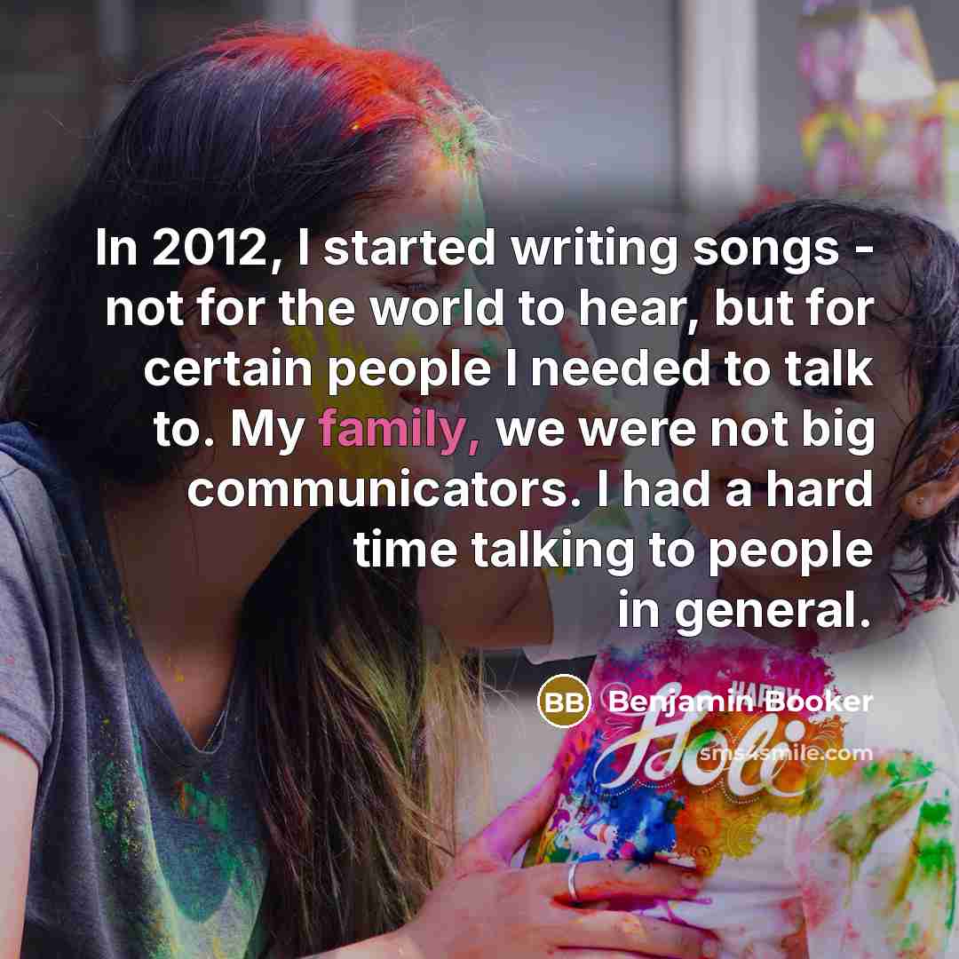 “In 2012, I started writing songs - not for the…” quote by Benjamin Booker