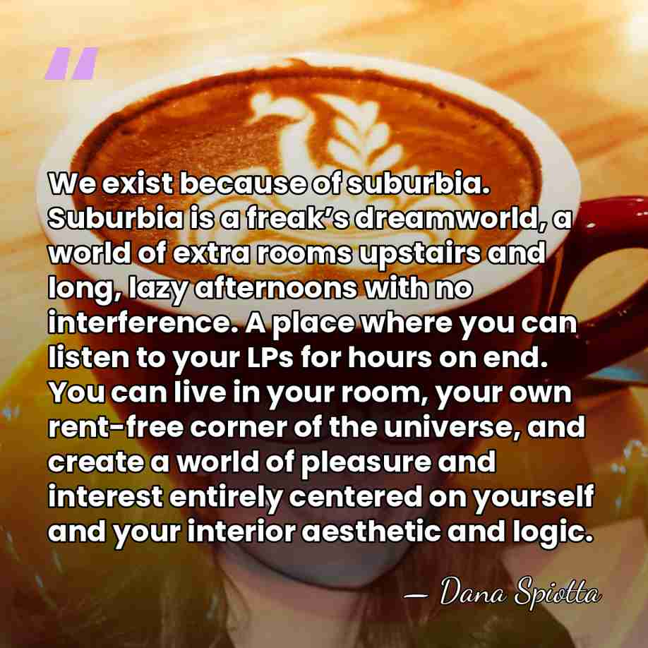 We exist because of suburbia. Suburbia is a freak’s dreamworld, a world&hellip; - Dana Spiotta