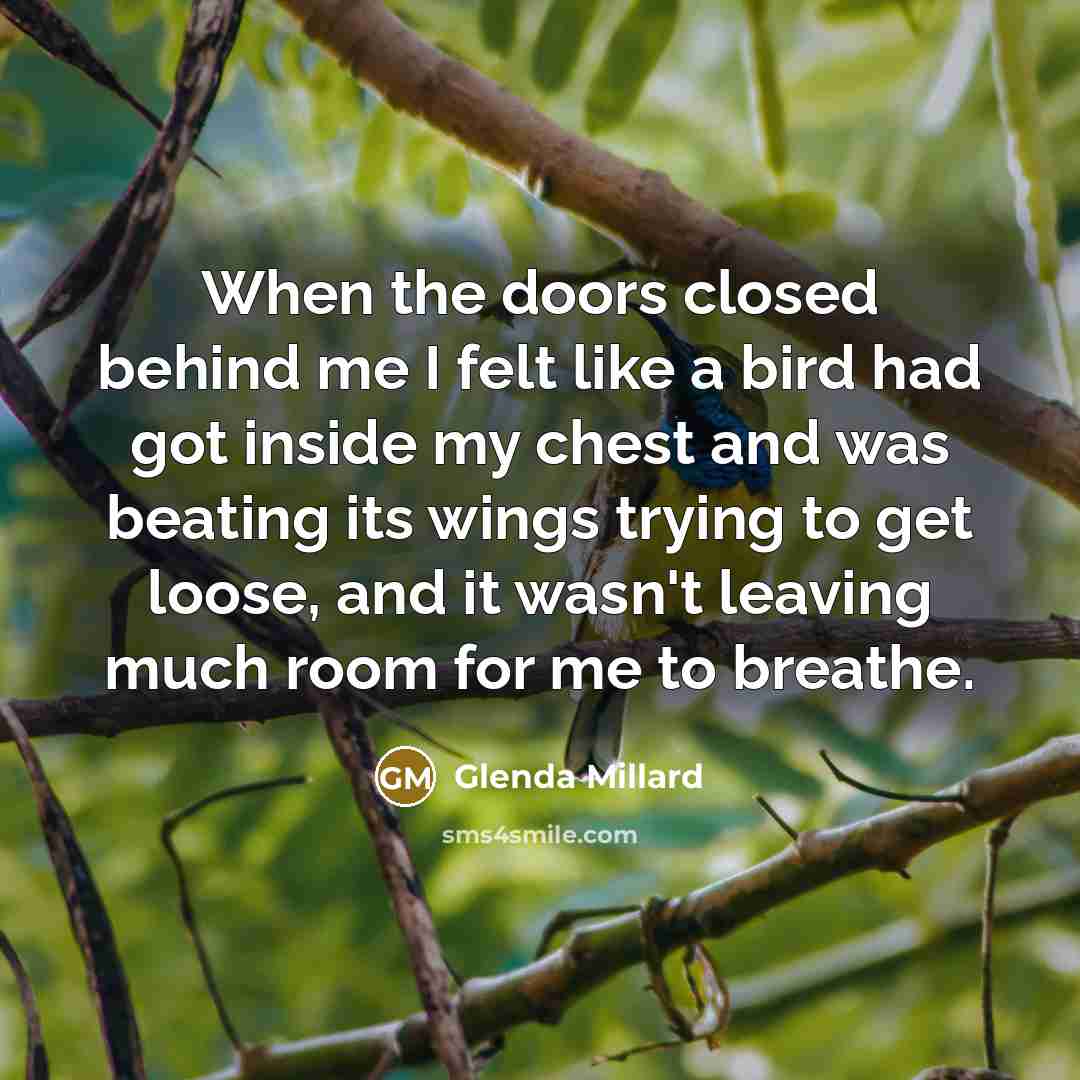 “When the doors closed behind me I felt like a…” quote by Glenda Millard