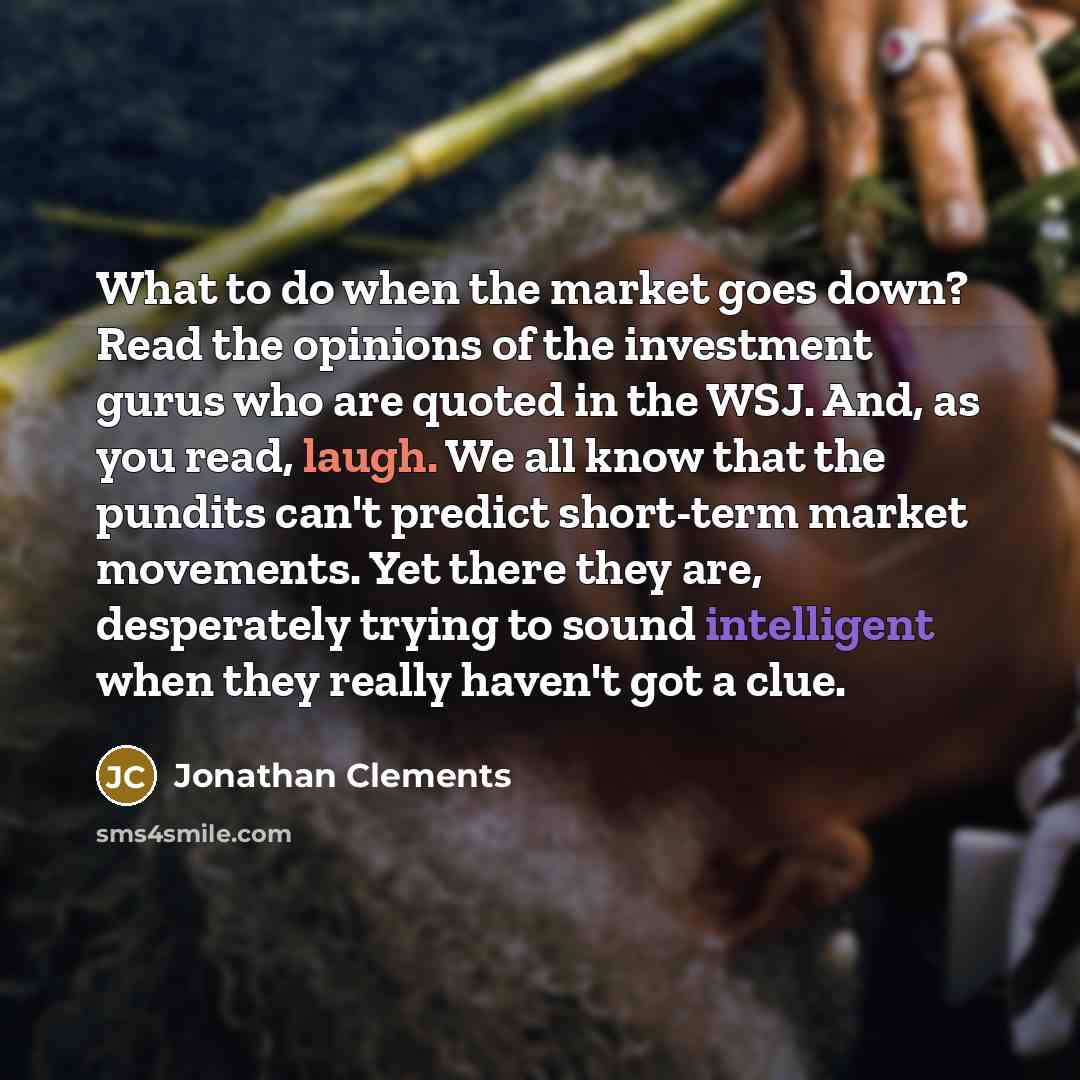 “What to do when the market goes down? Read the…” quote by Jonathan Clements