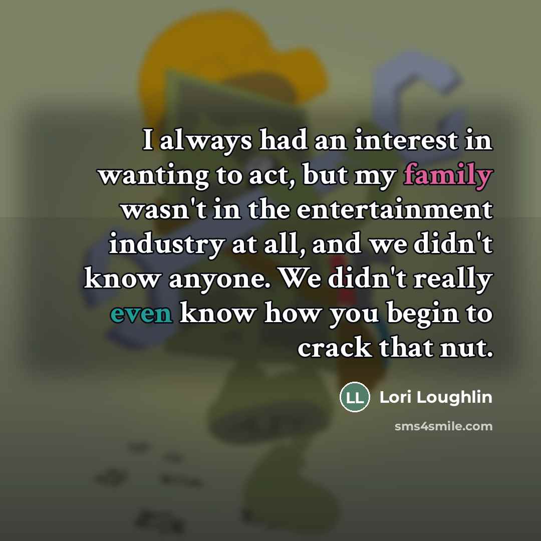 “I always had an interest in wanting to act, but…” quote by Lori Loughlin