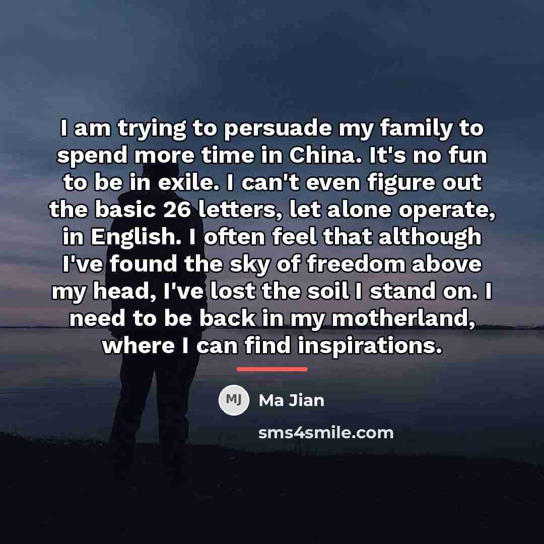“I am trying to persuade my family to spend more…” quote by Ma Jian