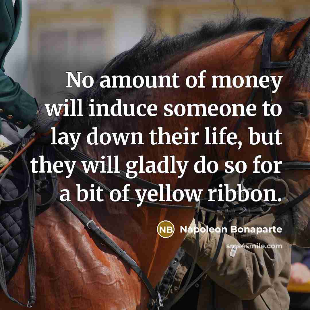“No amount of money will induce someone to lay down…” quote by Napoleon Bonaparte