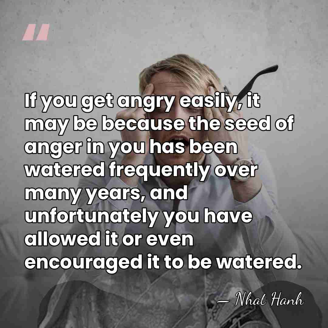 If you get angry easily, it may be because the seed of&hellip; - Nhat Hanh