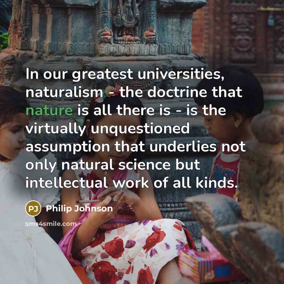 “In our greatest universities, naturalism - the doctrine that nature…” quote by Philip Johnson