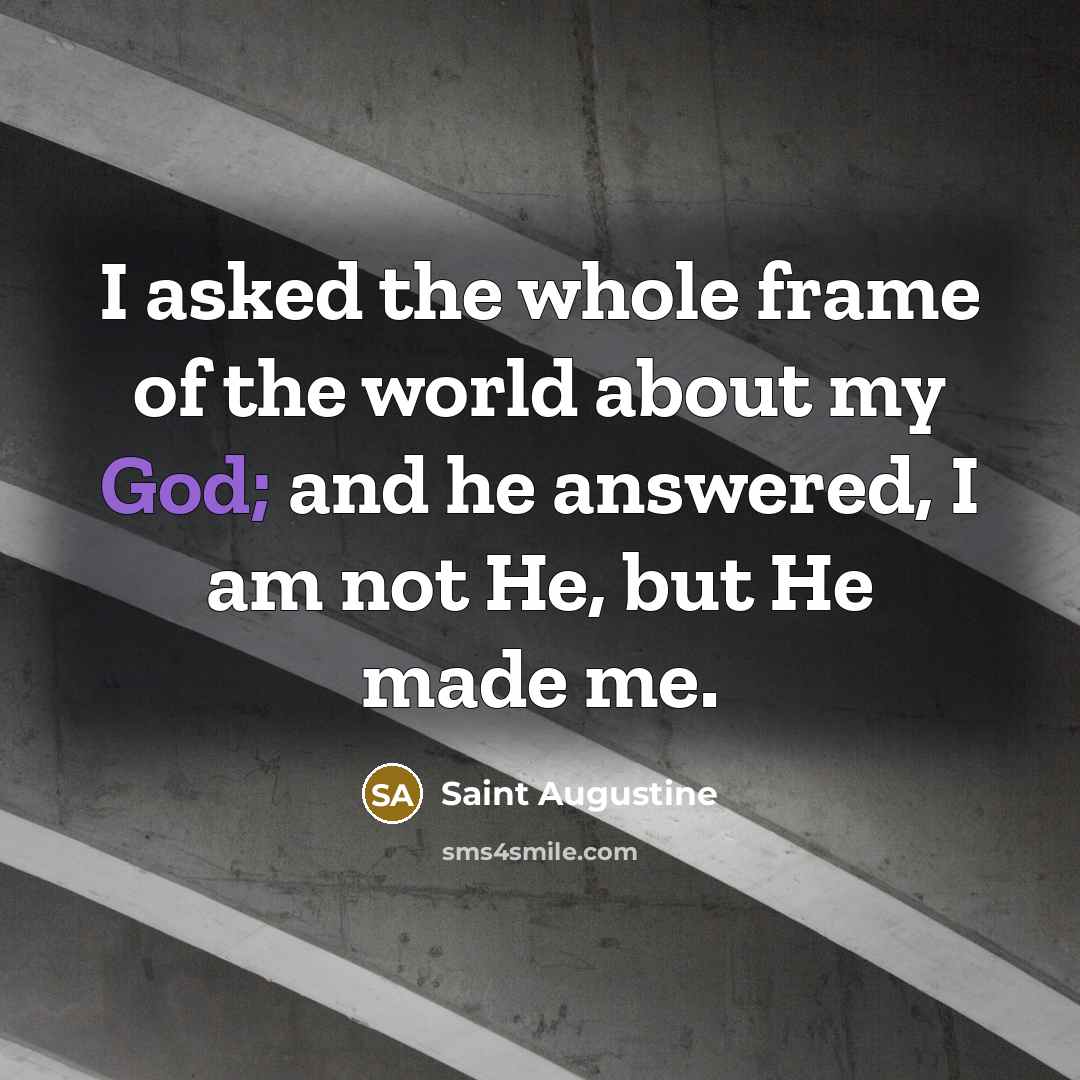 “I asked the whole frame of the world about my…” quote by Saint Augustine