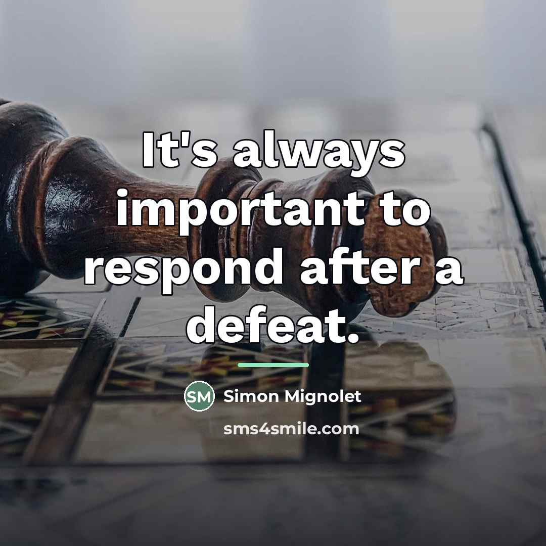 “It's always important to respond after a defeat.…” quote by Simon Mignolet