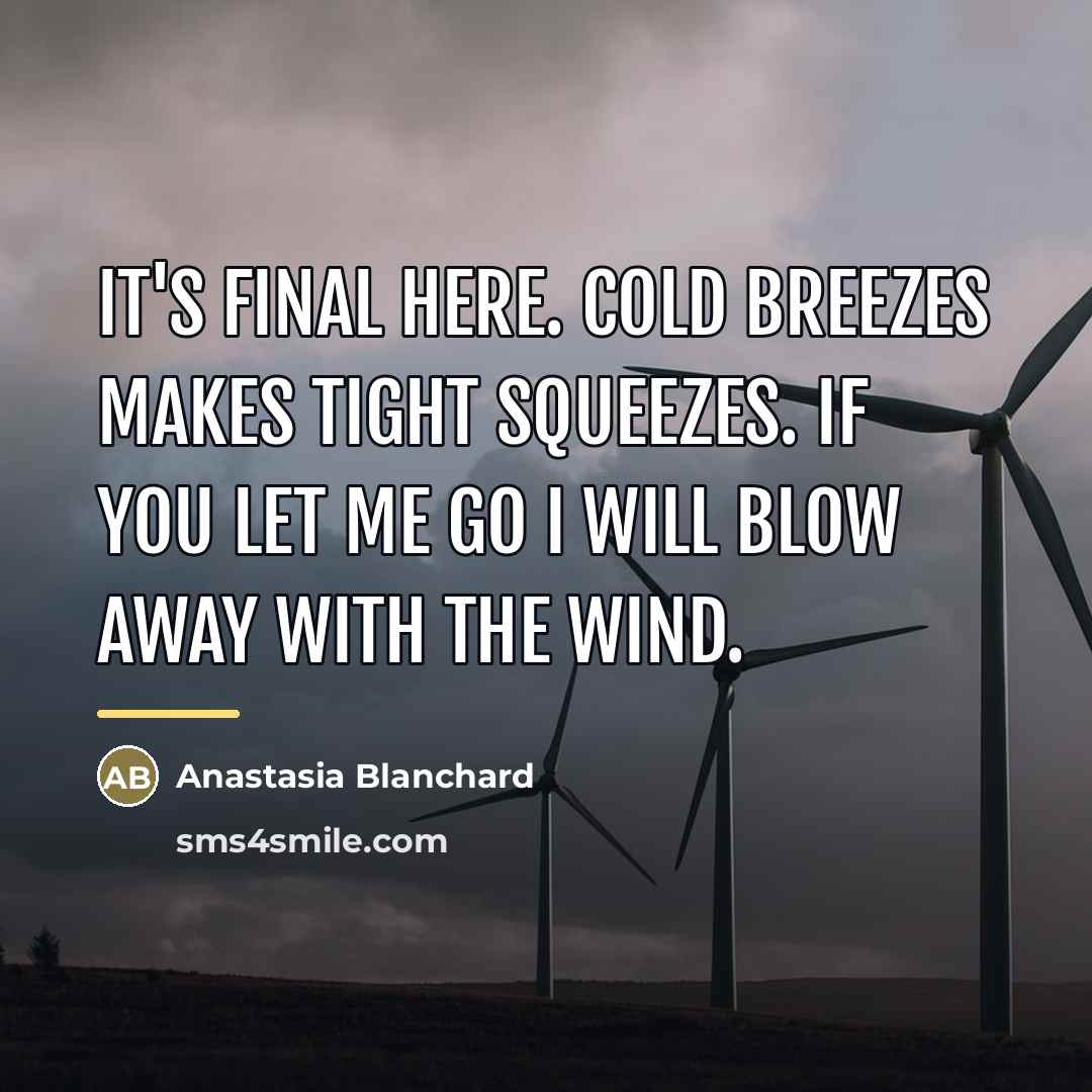 “It's final here. Cold breezes makes tight squeezes. If you…” quote by Anastasia Blanchard
