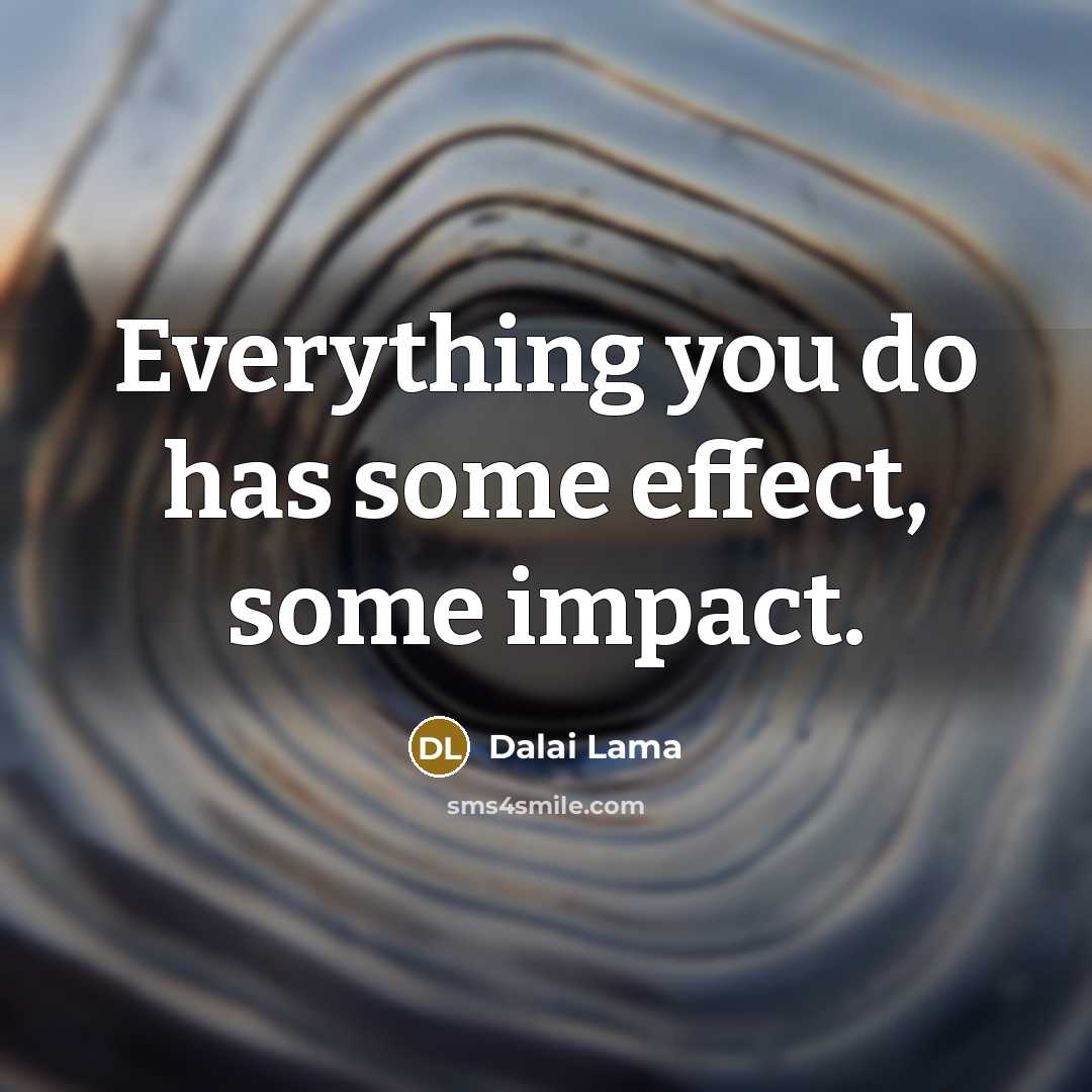 “Everything you do has some effect, some impact.” quote by Dalai Lama