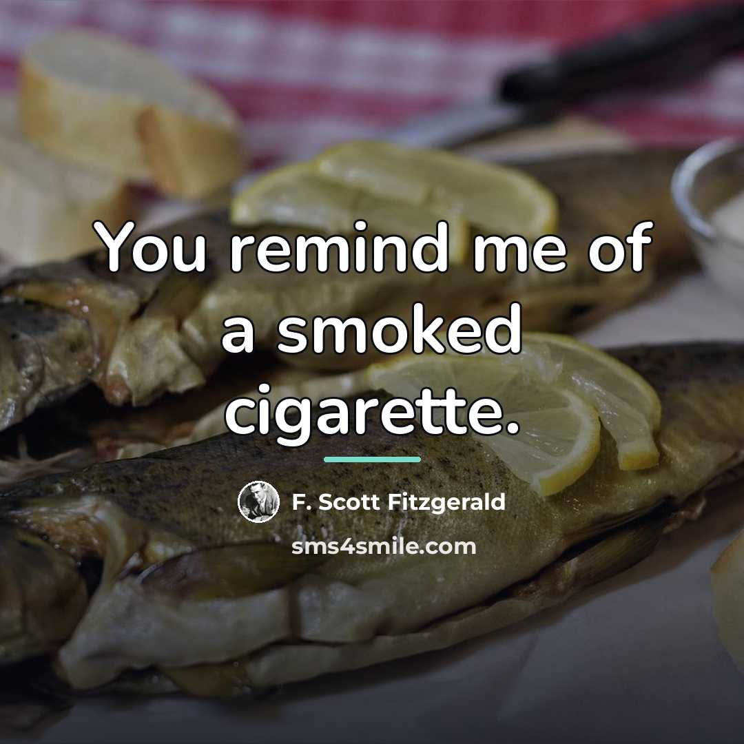 “You remind me of a smoked cigarette.…” quote by F. Scott Fitzgerald