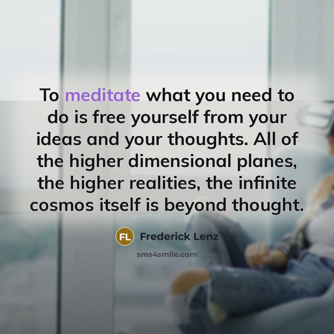 “To meditate what you need to do is free yourself…” quote by Frederick Lenz