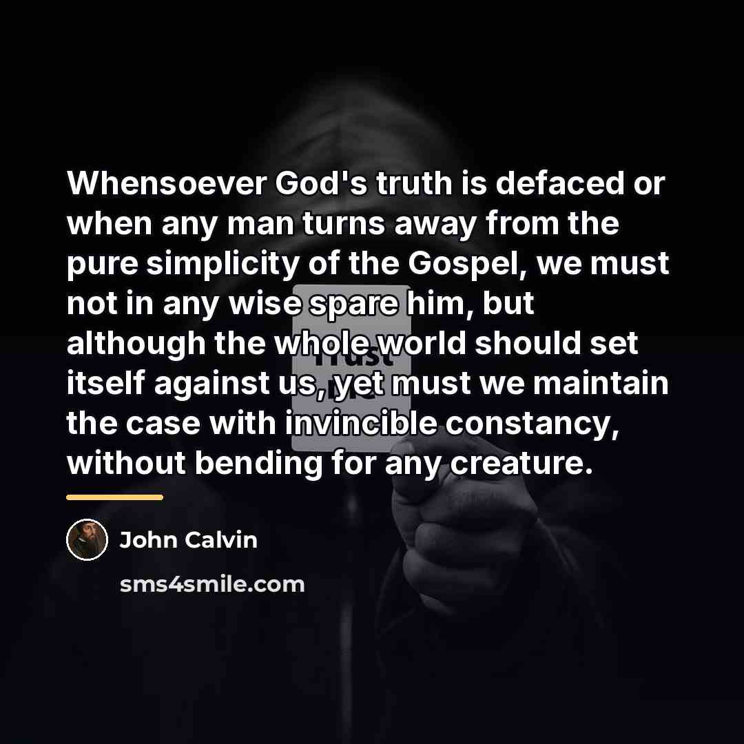 “Whensoever God's truth is defaced or when any man turns…” quote by John Calvin