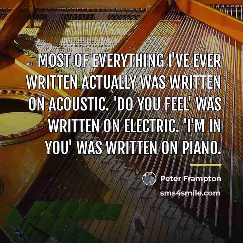 “Most of everything I've ever written actually was written on…” quote by Peter Frampton