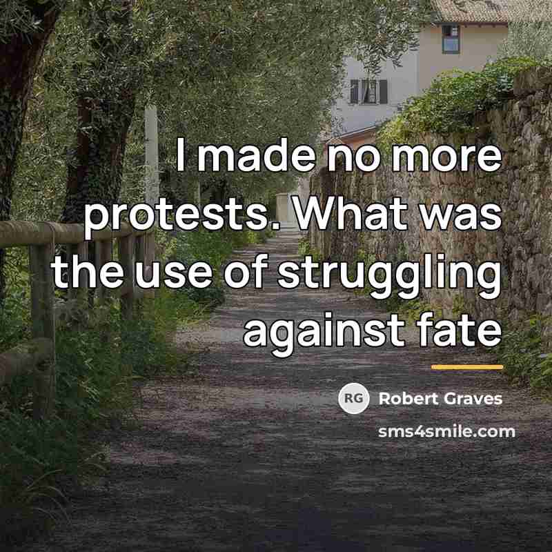 “I made no more protests. What was the use of…” quote by Robert Graves