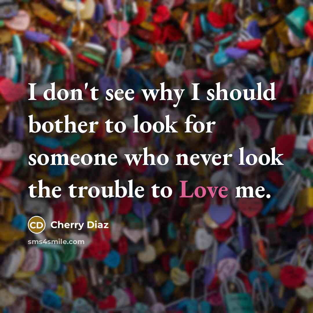 “I don't see why I should bother to look for…” quote by Cherry Diaz