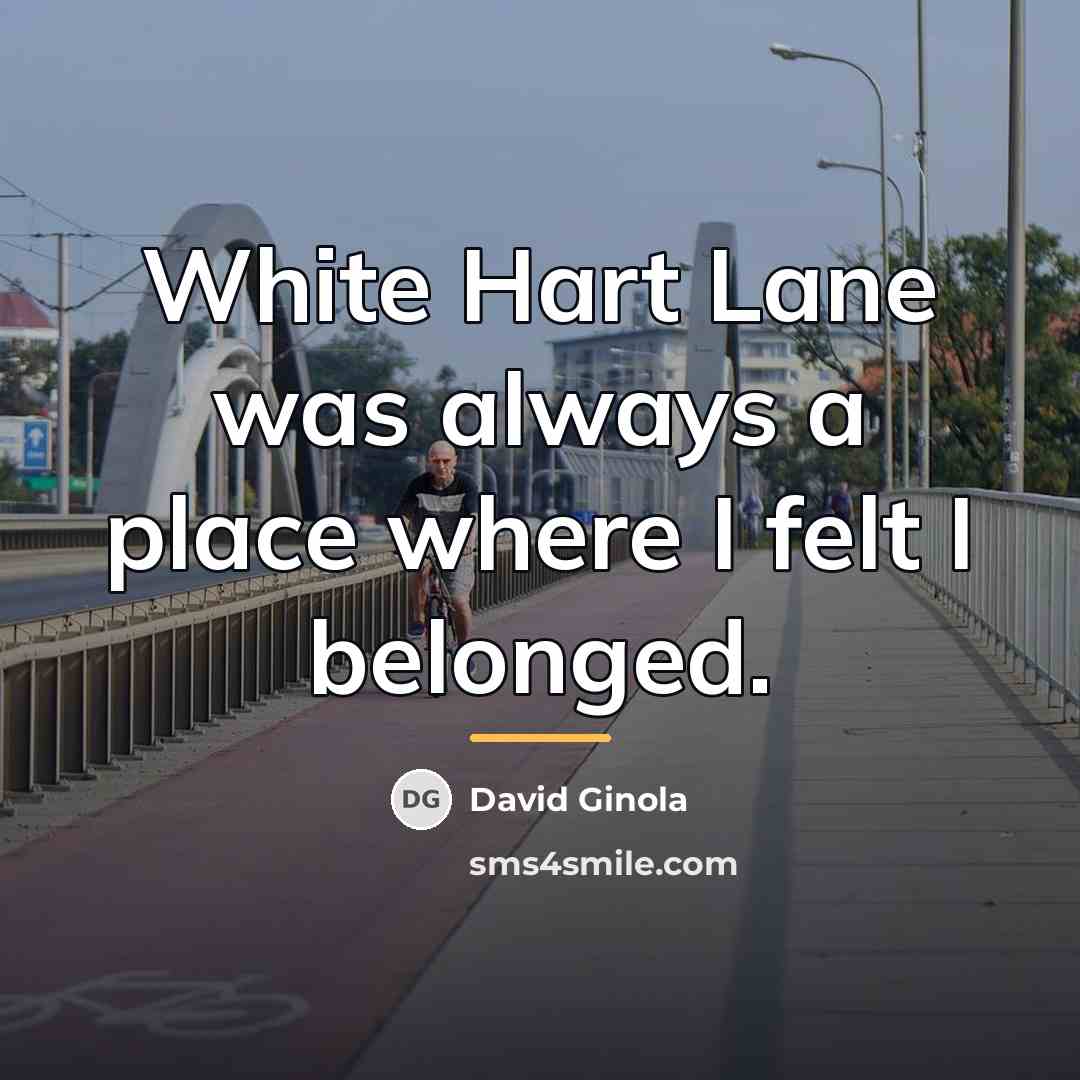 “White Hart Lane was always a place where I felt…” quote by David Ginola