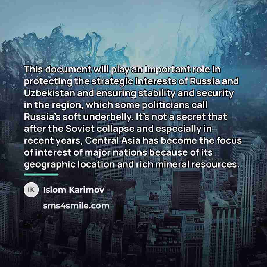 “This document will play an important role in protecting the…” quote by Islom Karimov