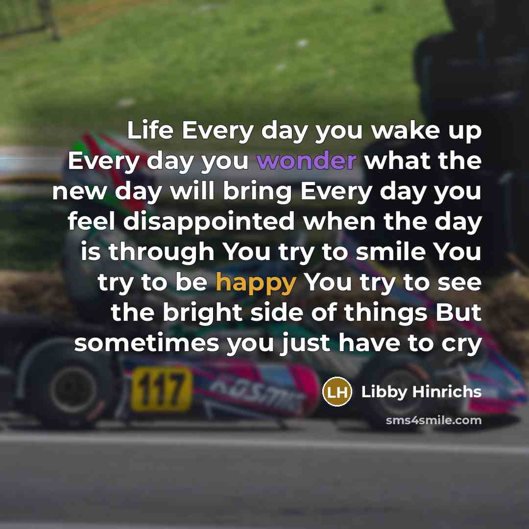 “Life Every day you wake up Every day you wonder…” quote by Libby Hinrichs