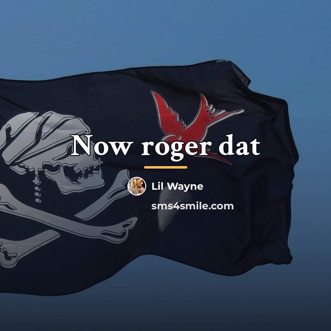 “Now roger dat…” quote by Lil Wayne