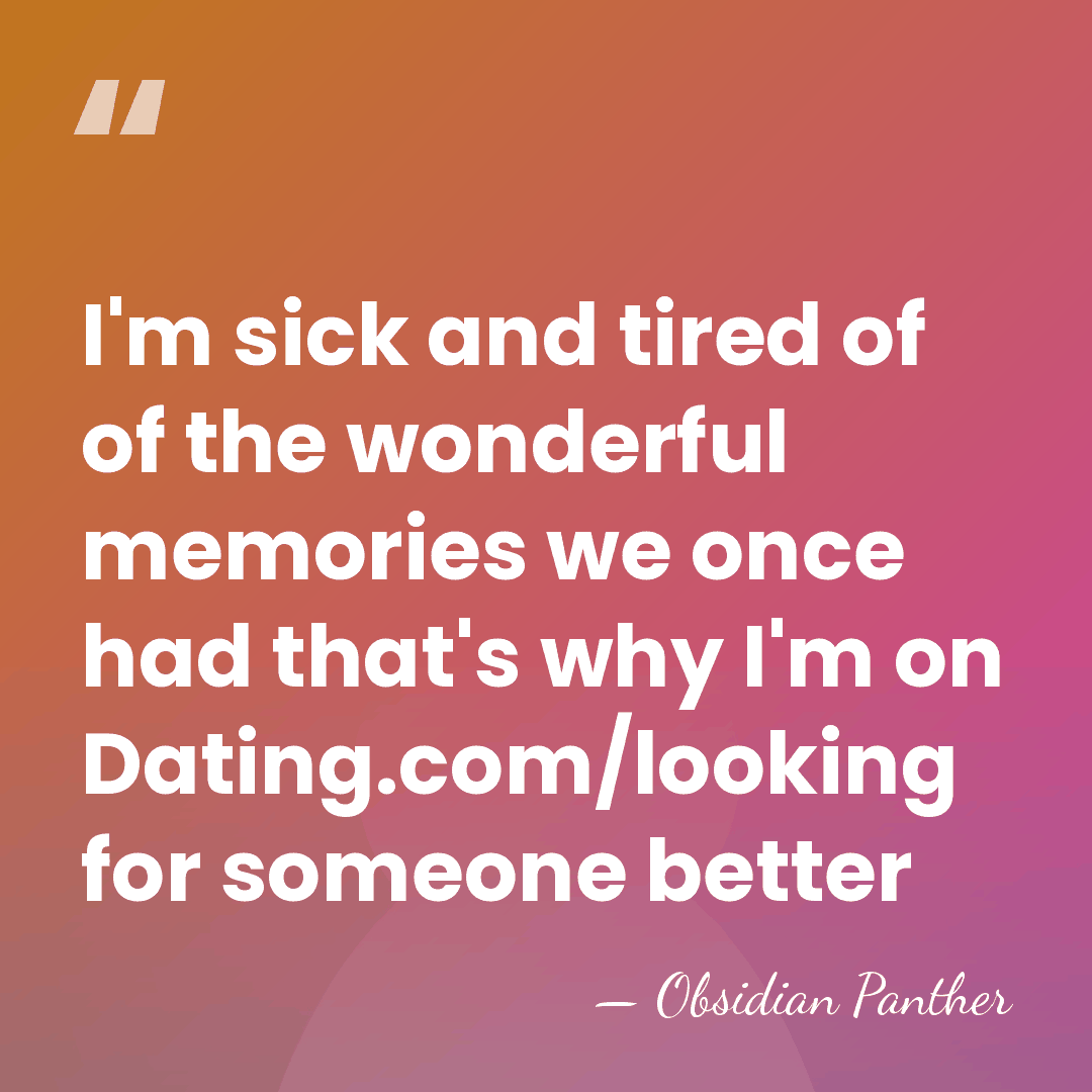 I'm sick and tired of of the wonderful memories we once had&hellip; - Obsidian Panther