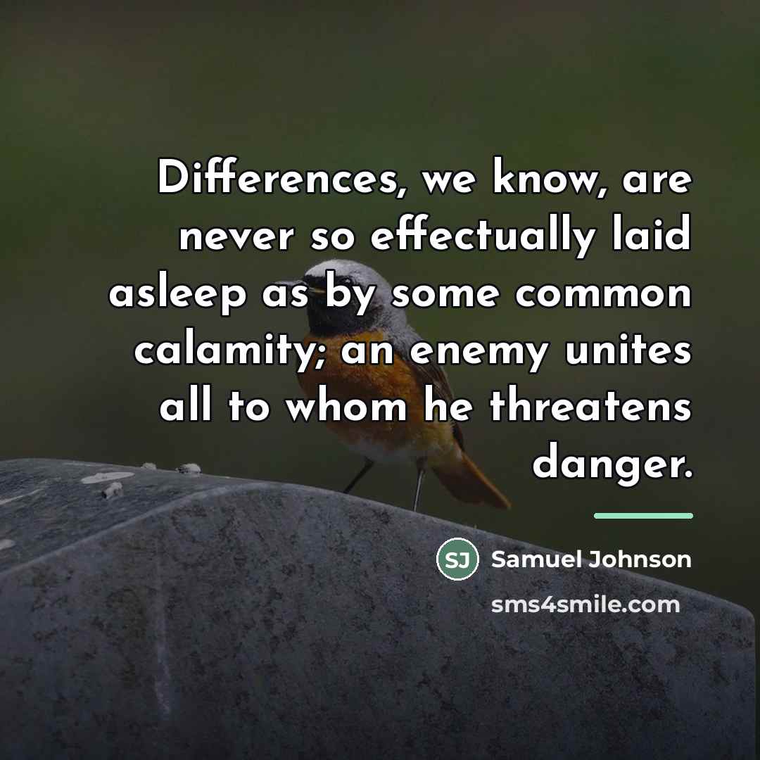 “Differences, we know, are never so effectually laid asleep as…” quote by Samuel Johnson
