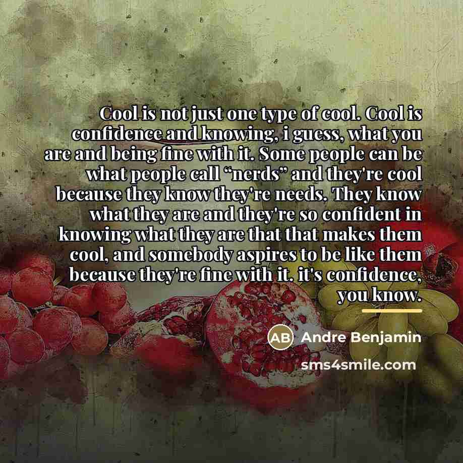 “Cool is not just one type of cool. Cool is…” quote by Andre Benjamin