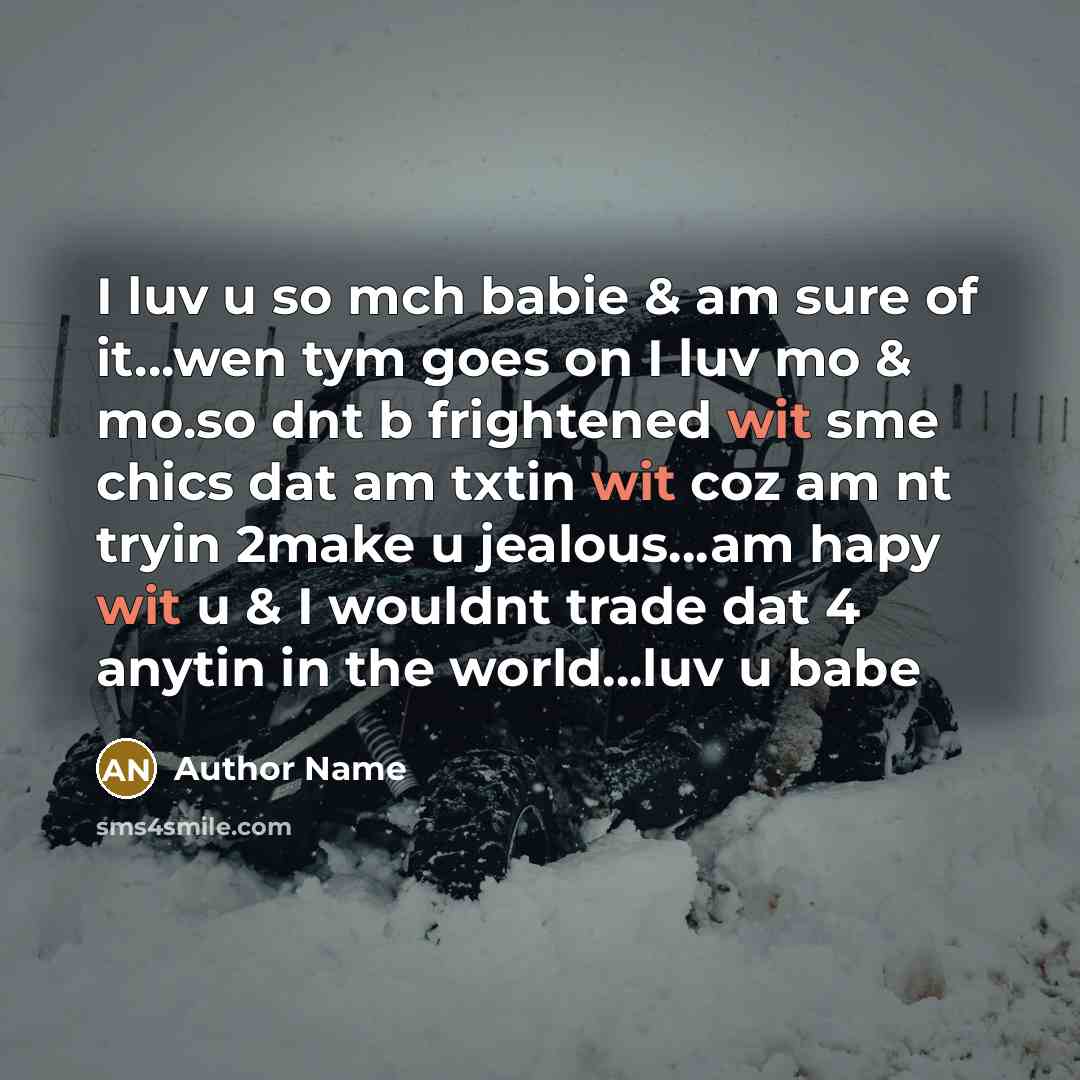 “I luv u so mch babie & am sure of…” quote by Author Name