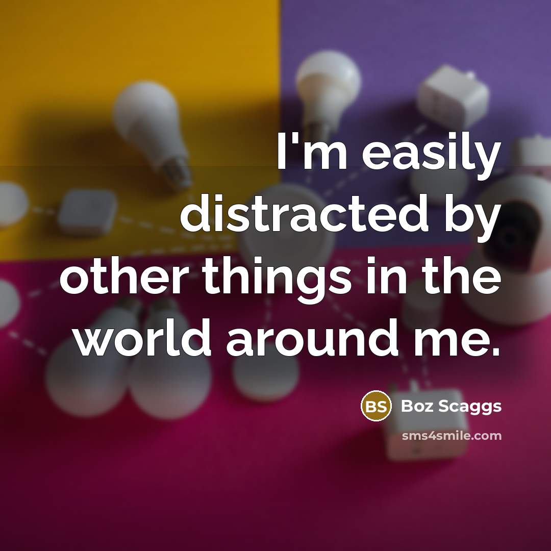 “I'm easily distracted by other things in the world around…” quote by Boz Scaggs