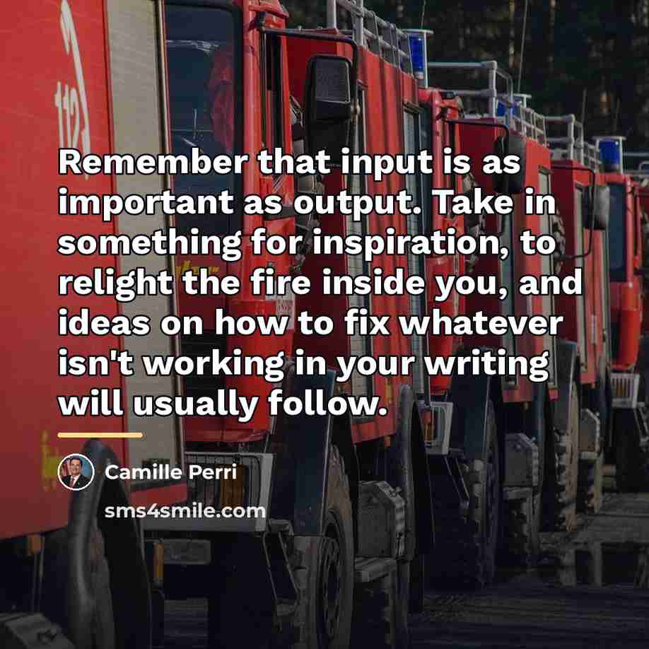 “Remember that input is as important as output. Take in…” quote by Camille Perri