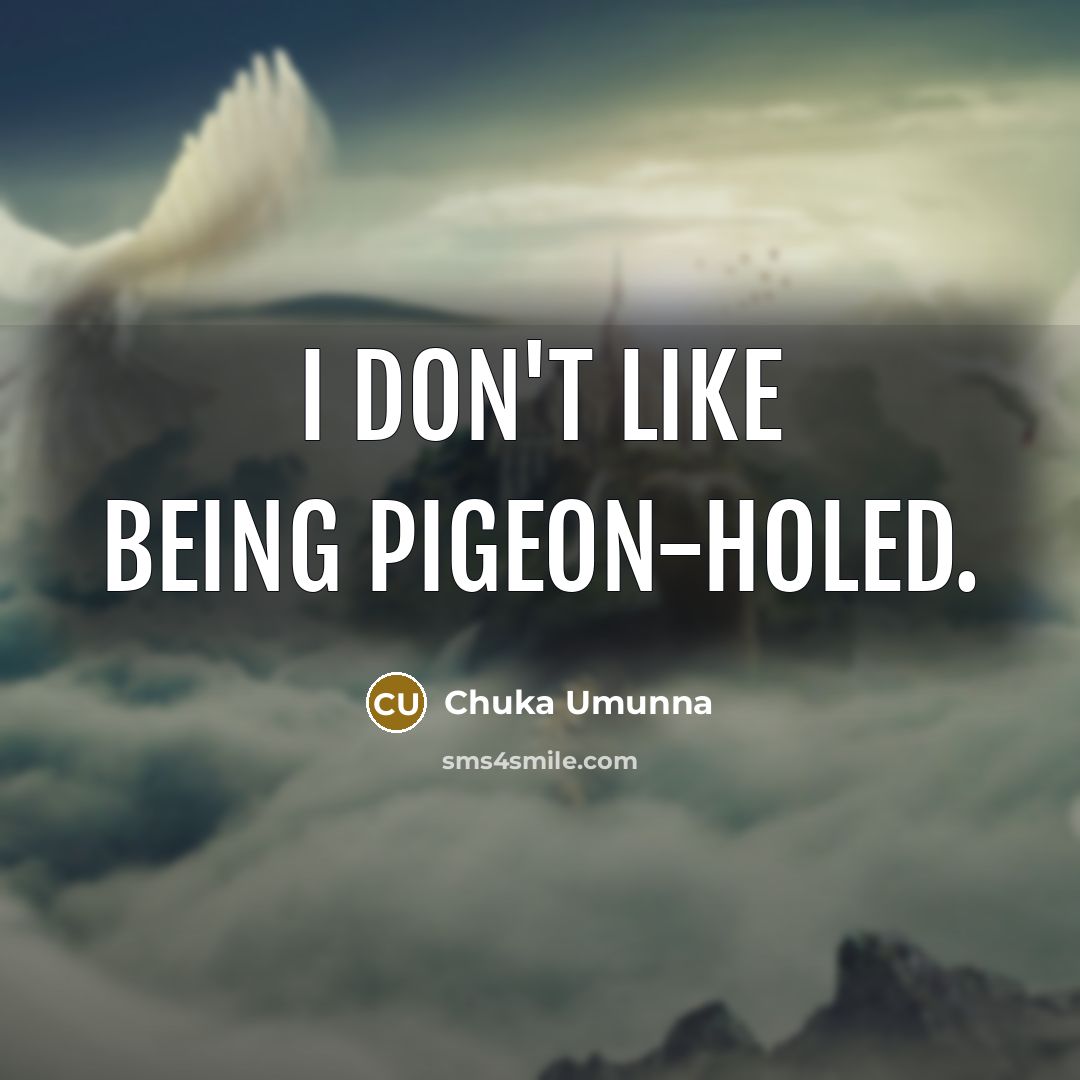 “I don't like being pigeon-holed.…” quote by Chuka Umunna