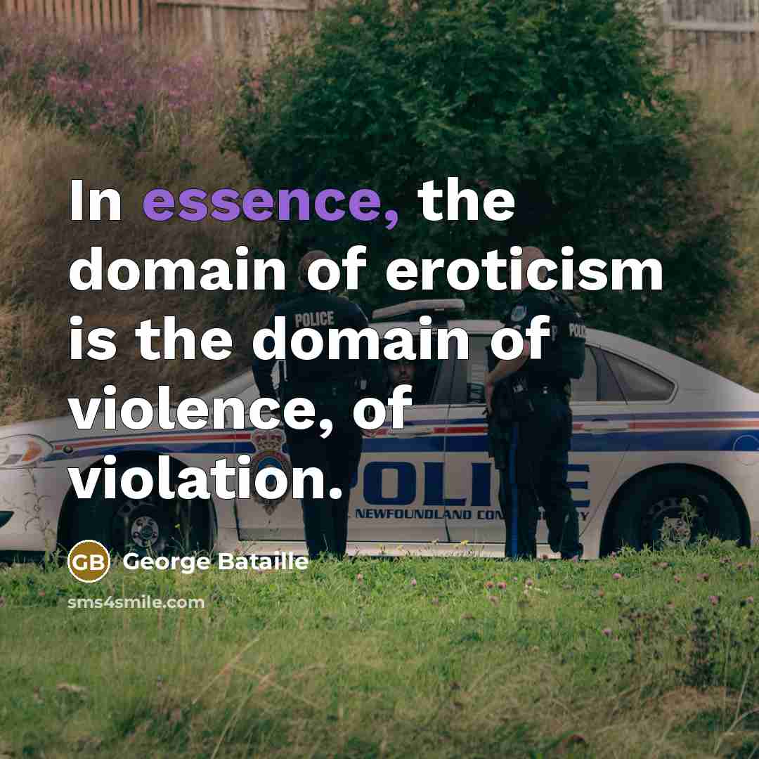 “In essence, the domain of eroticism is the domain of…” quote by George Bataille