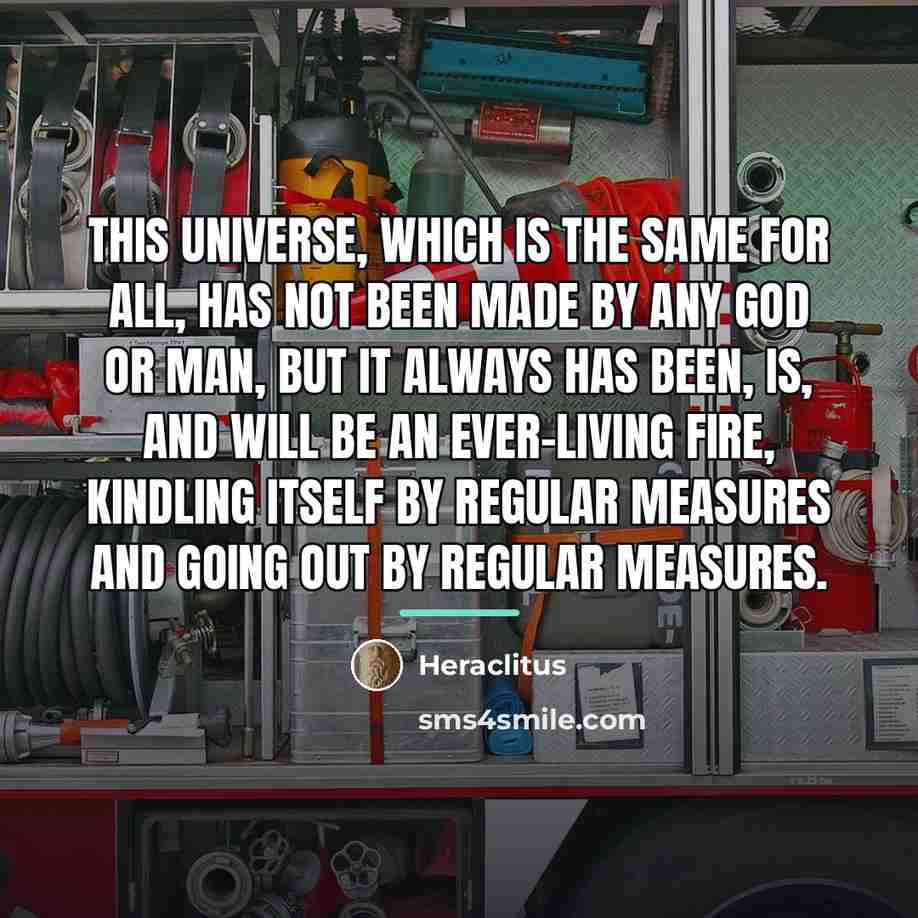 “This universe, which is the same for all, has not…” quote by Heraclitus