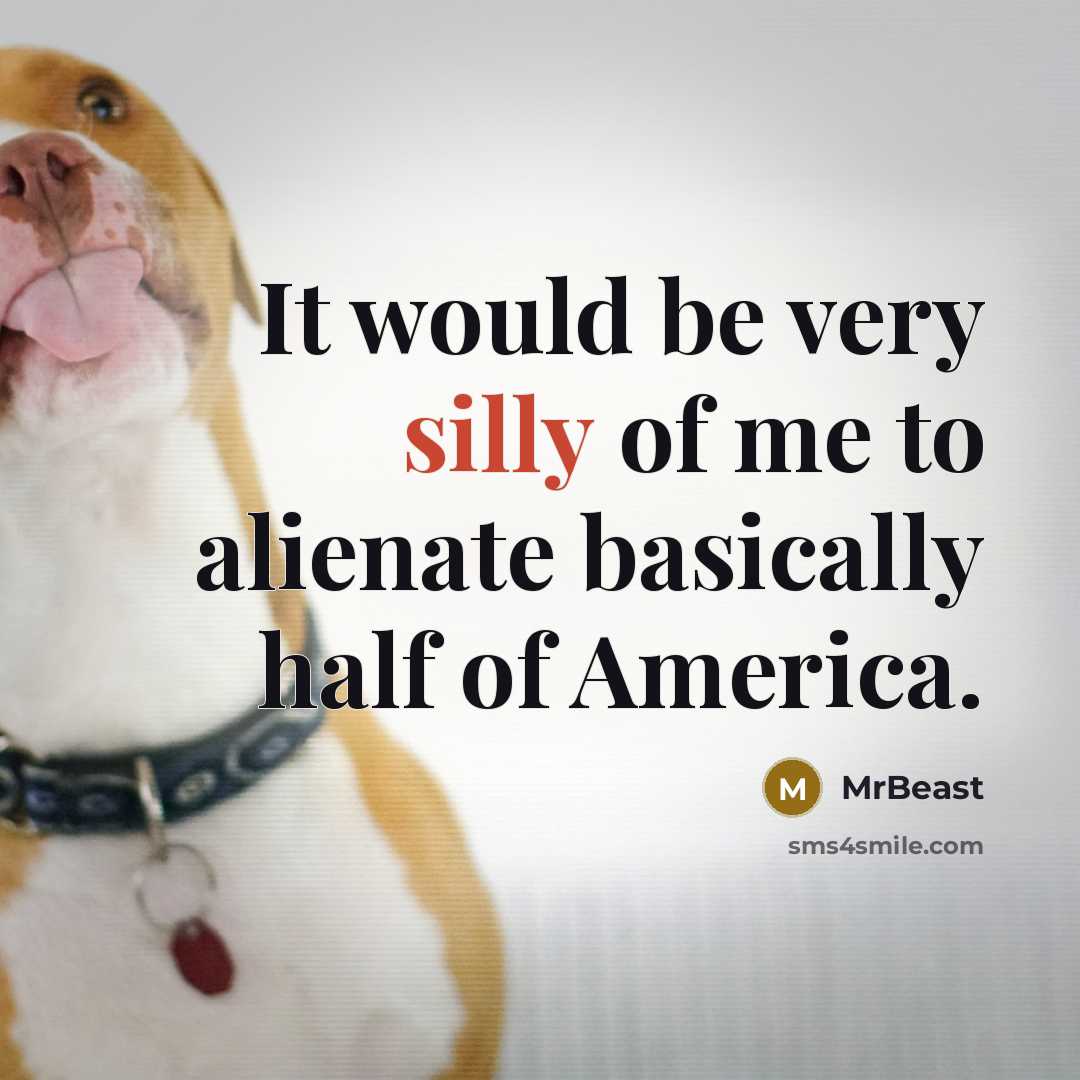 “It would be very silly of me to alienate basically…” quote by MrBeast