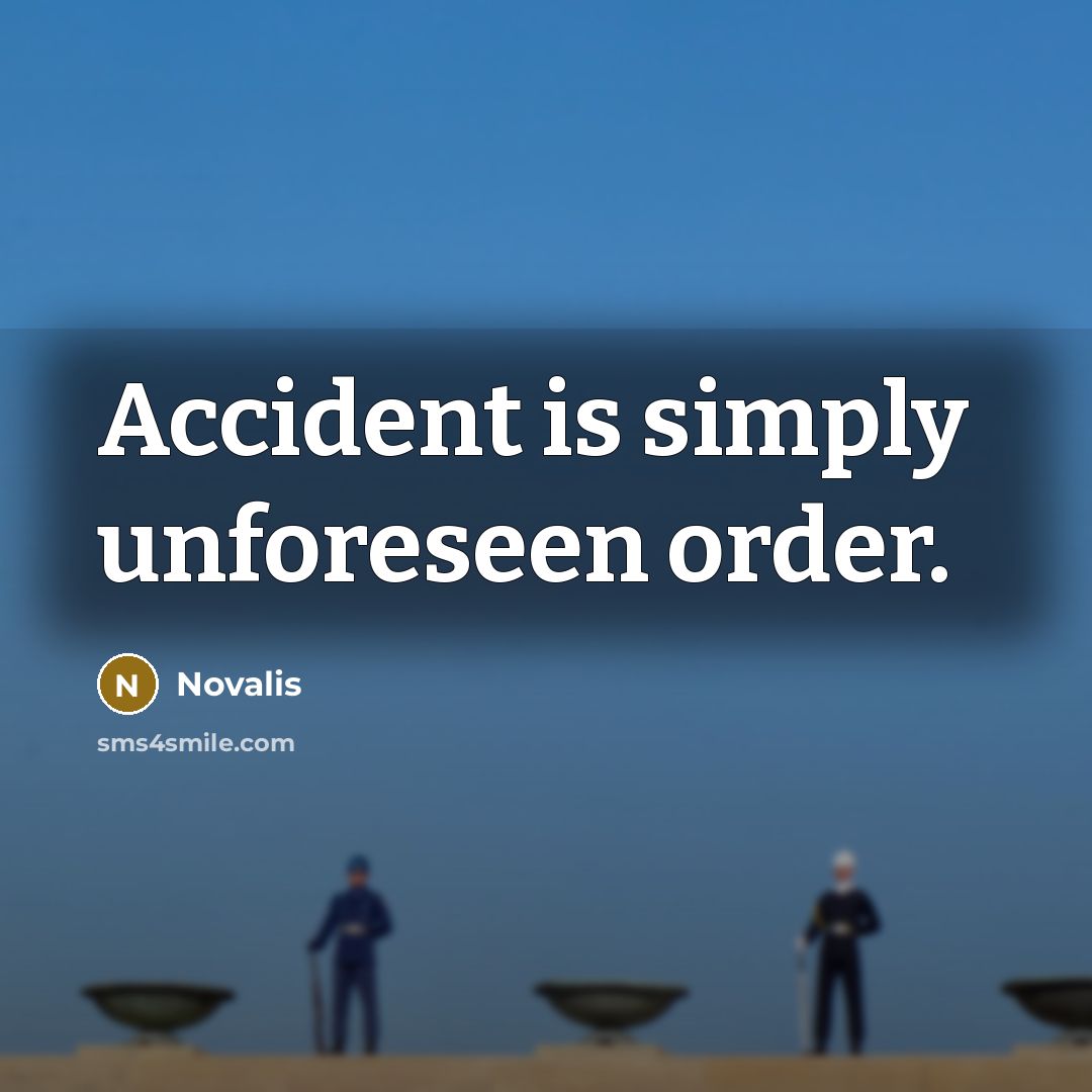 “Accident is simply unforeseen order.…” quote by Novalis