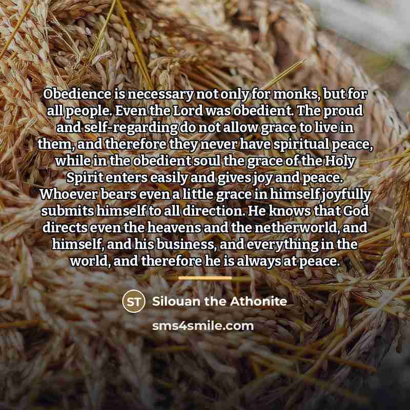 “Obedience is necessary not only for monks, but for all…” quote by Silouan the Athonite