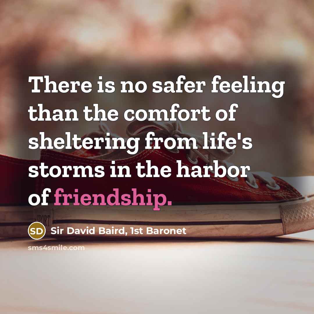 “There is no safer feeling than the comfort of sheltering…” quote by Sir David Baird, 1st Baronet