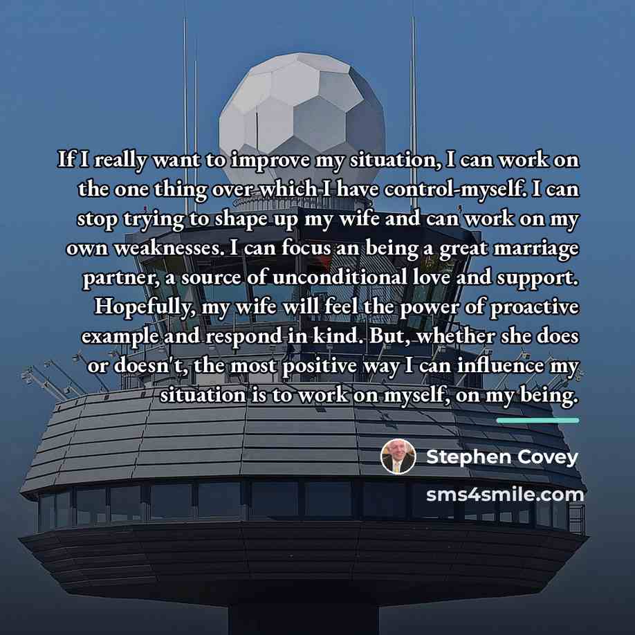 “If I really want to improve my situation, I can…” quote by Stephen Covey