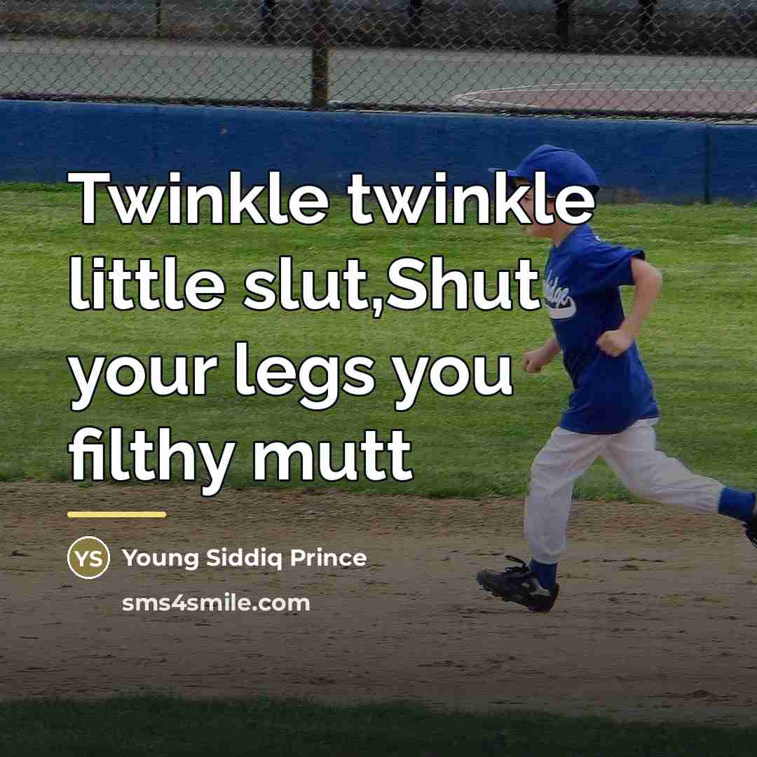 “Twinkle twinkle little slut,Shut your legs you filthy mutt…” quote by Young Siddiq Prince