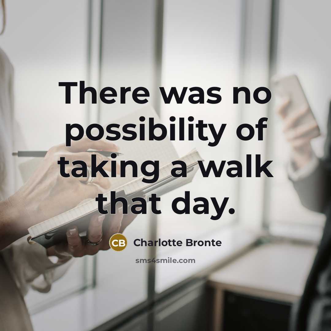 “There was no possibility of taking a walk that day.…” quote by Charlotte Bronte