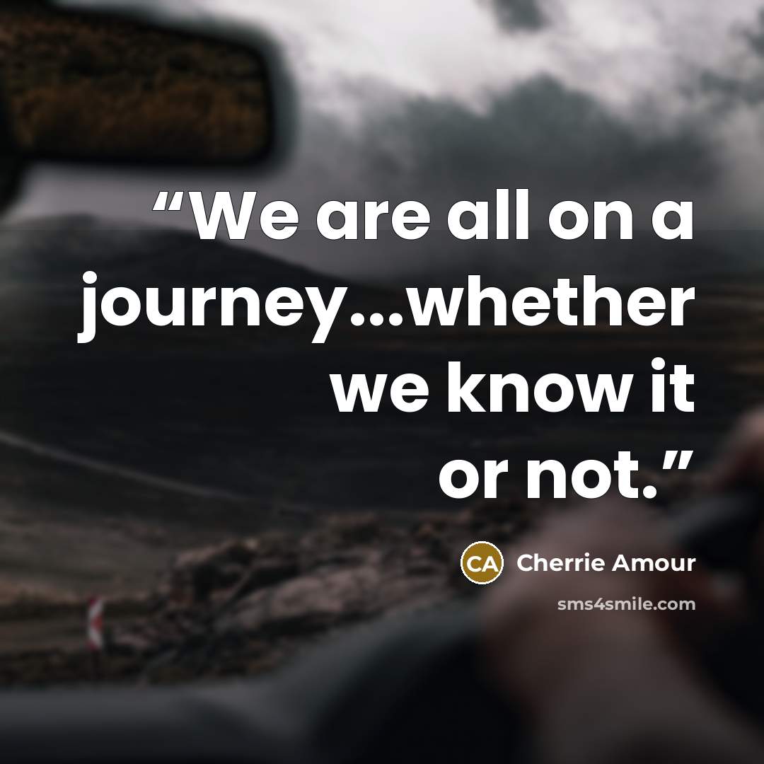 “We are all on a journey...whether we know it or not.” quote by Cherrie Amour