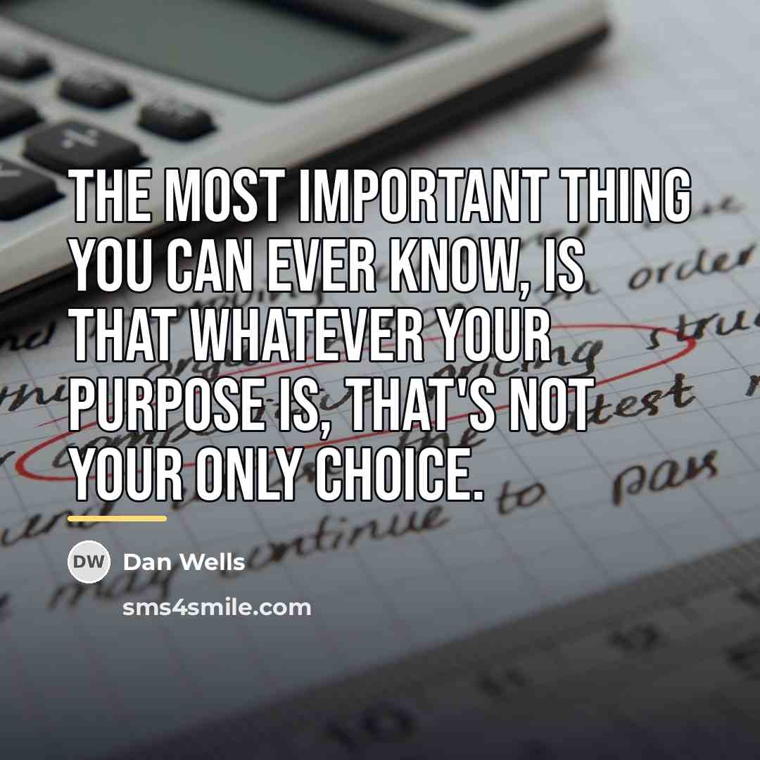 “The most important thing you can ever know, is that…” quote by Dan Wells