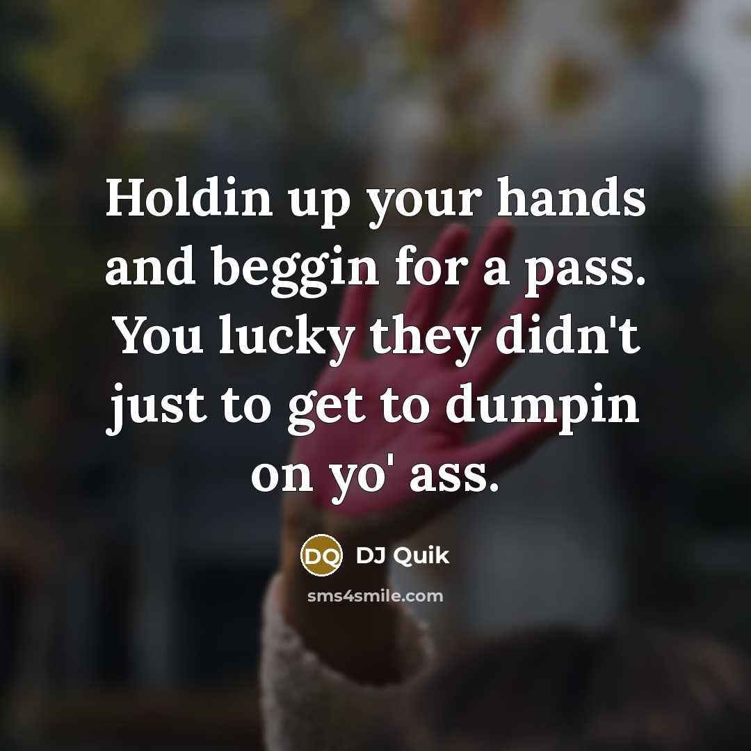 “Holdin up your hands and beggin for a pass. You…” quote by DJ Quik