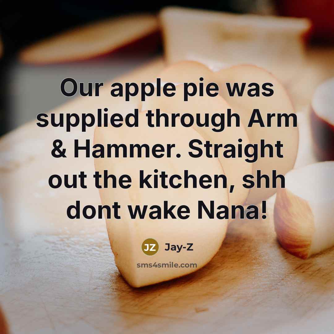 “Our apple pie was supplied through Arm & Hammer. Straight…” quote by Jay-Z