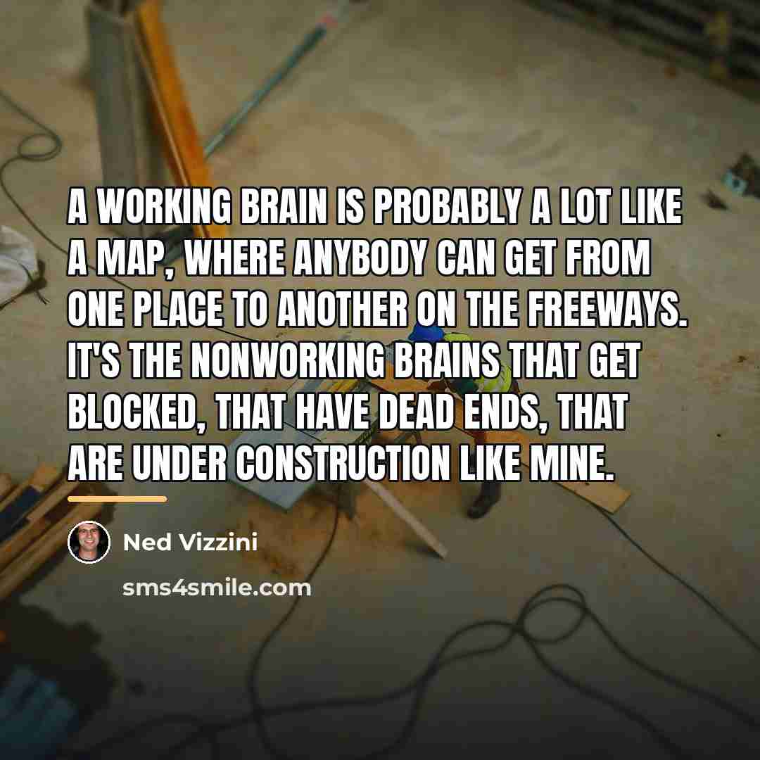 “A working brain is probably a lot like a map,…” quote by Ned Vizzini