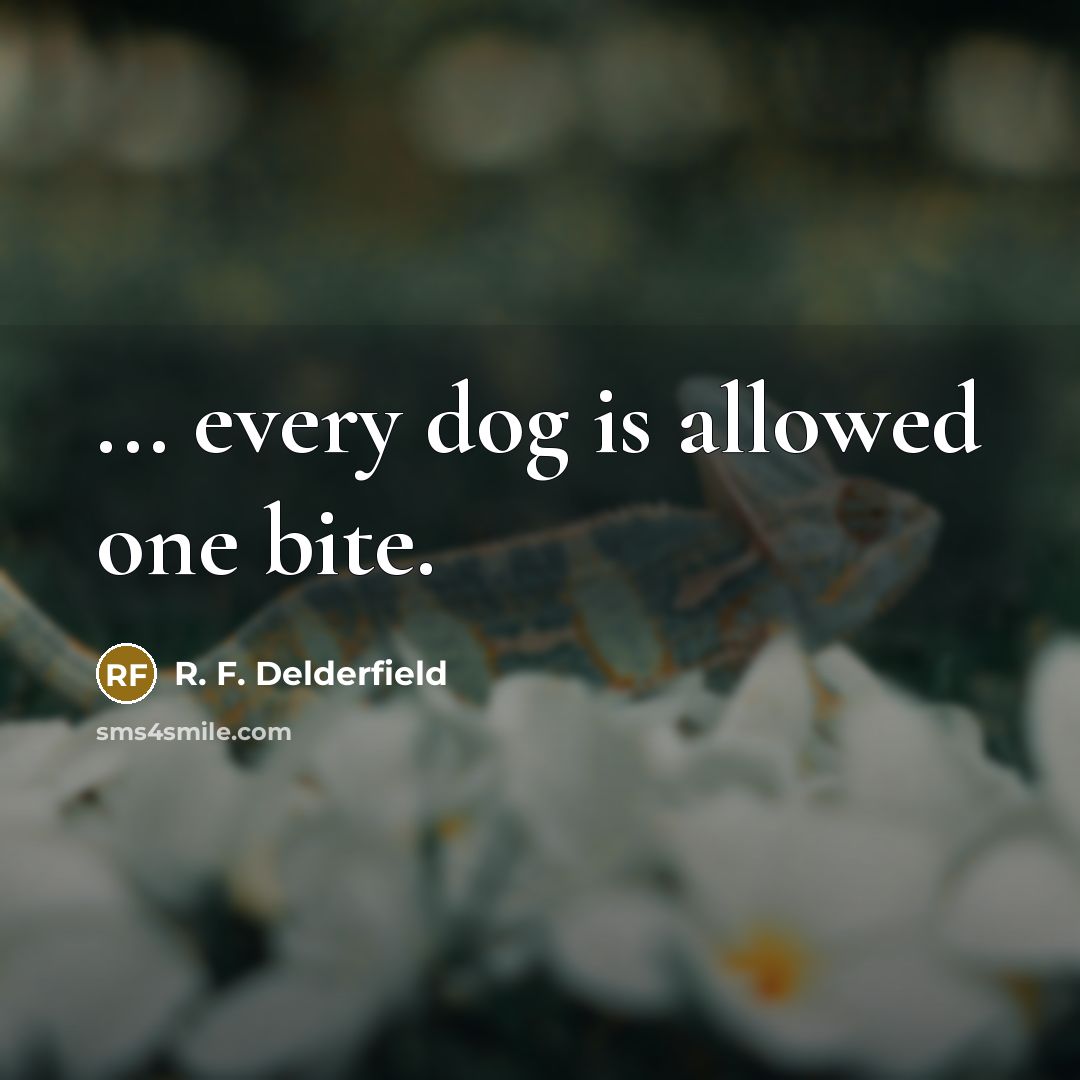 “... every dog is allowed one bite.” quote by R. F. Delderfield