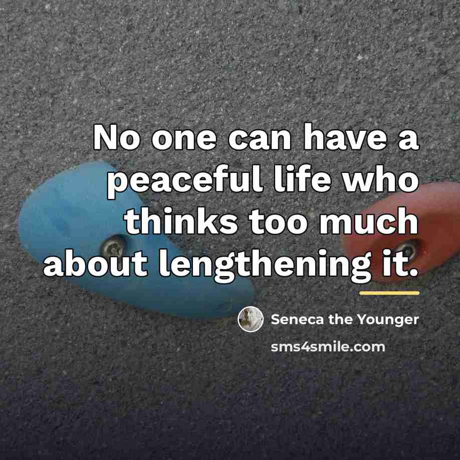 “No one can have a peaceful life who thinks too…” quote by Seneca the Younger